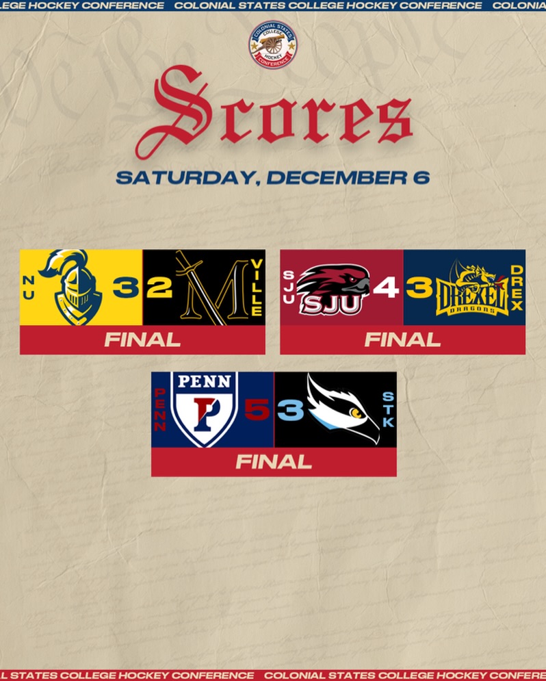 Neumann gets a huge win to pull ahead into 2nd and Penn gets a much needed win to cap off conference play for the calendar year!

#CSCHC