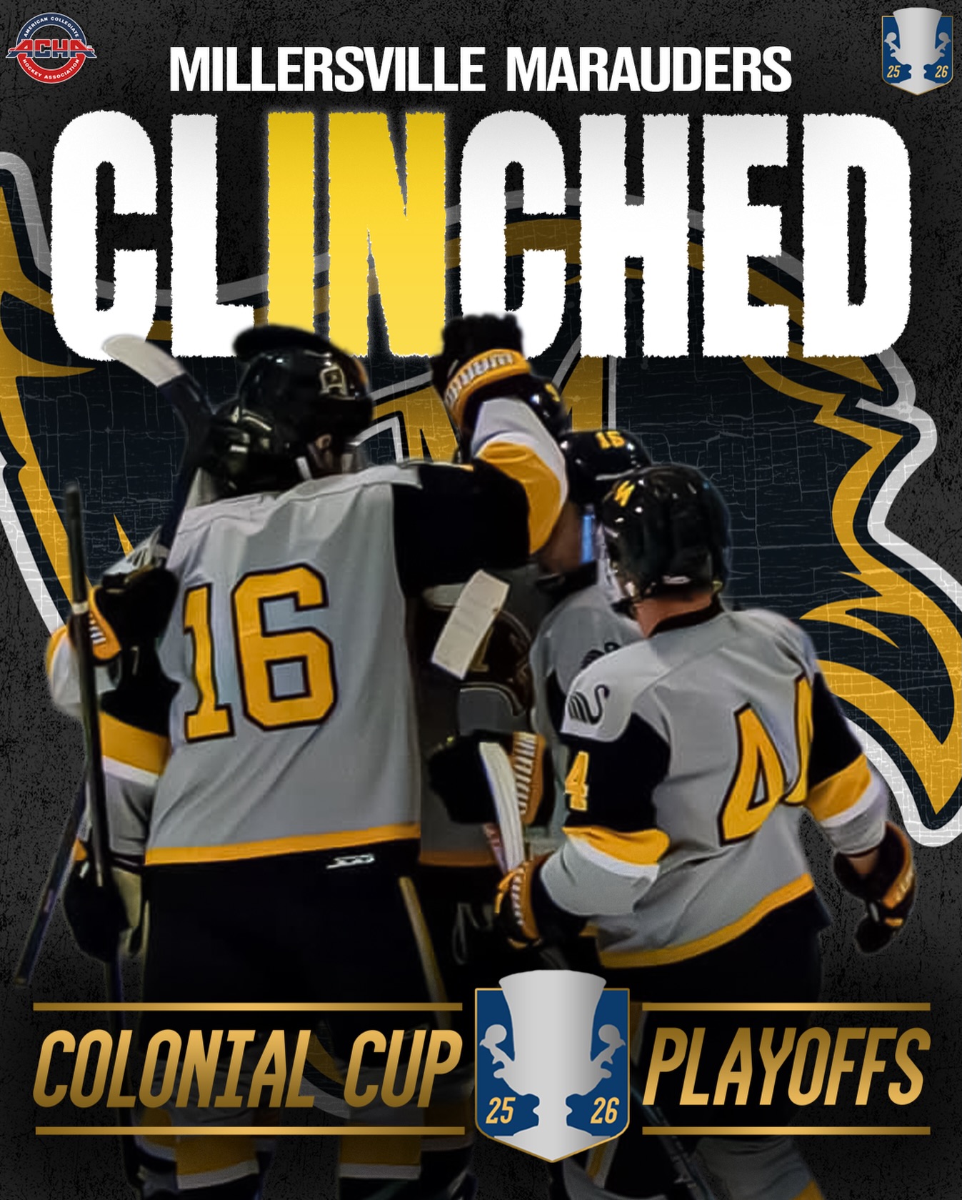 REIGNING CHAMPS ARE BACK✅

With Millersville’s OT winner vs Penn last night, they clinch their spot in the Colonial Cup Playoffs!

#CSCHC | #ColonialCup