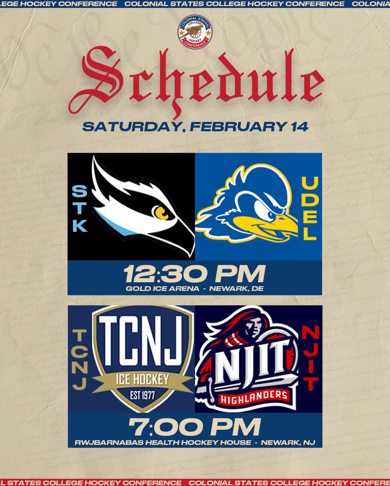 Couple of post-playoff matchups!

#CSCHC