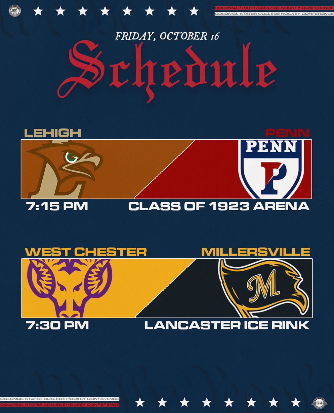 Two BIG conference matchups tonight!

#CSCHC