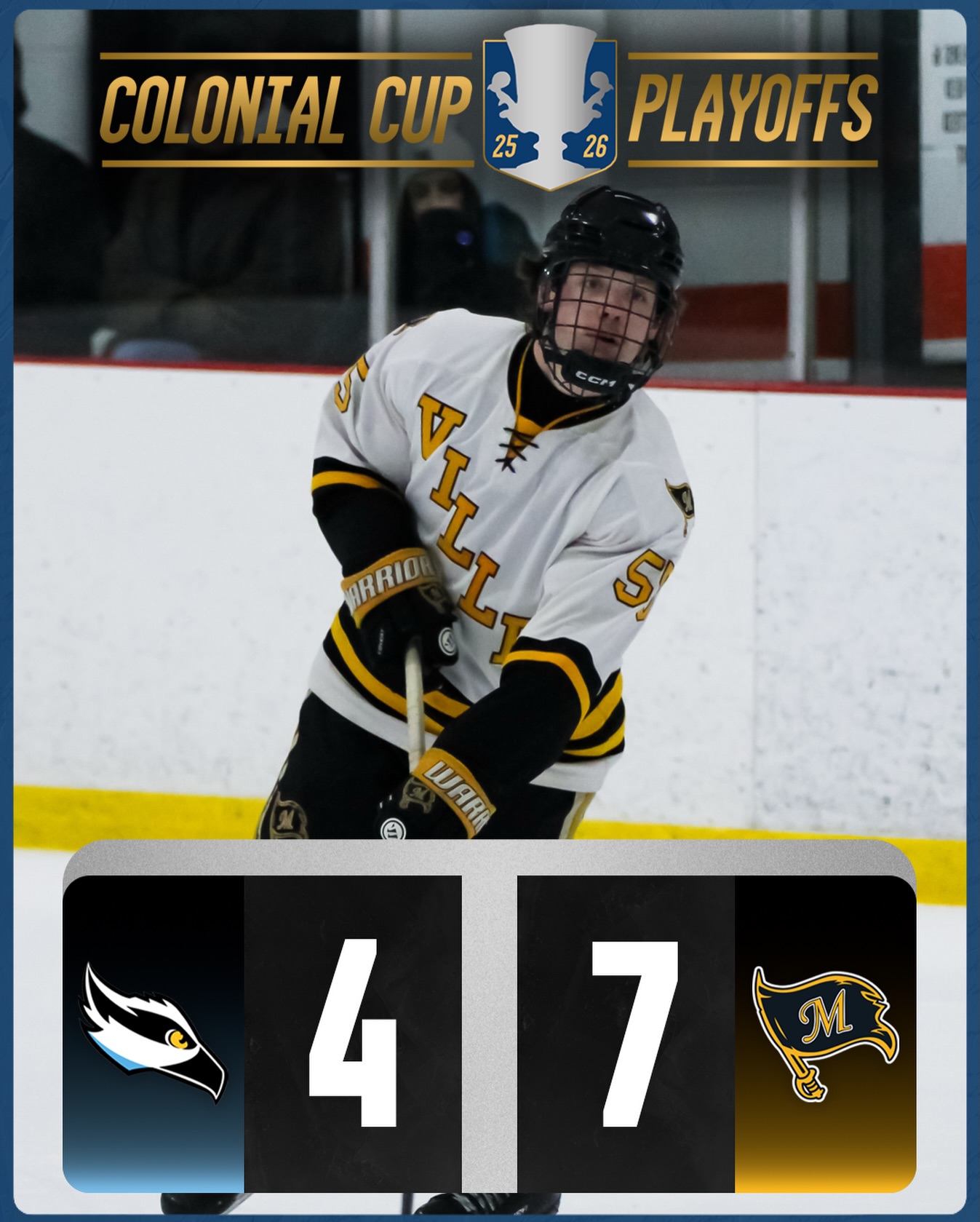 MILLERSVILLE AVOIDS THE COMEBACK AND GETS IT DONE‼️

4 Millersville now takes on 2 Neumann at 4:30pm tomorrow in the semifinals!

#CSCHC | #ColonialCup